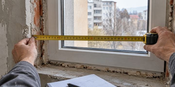 Замерване на прозорец при оглед на обект